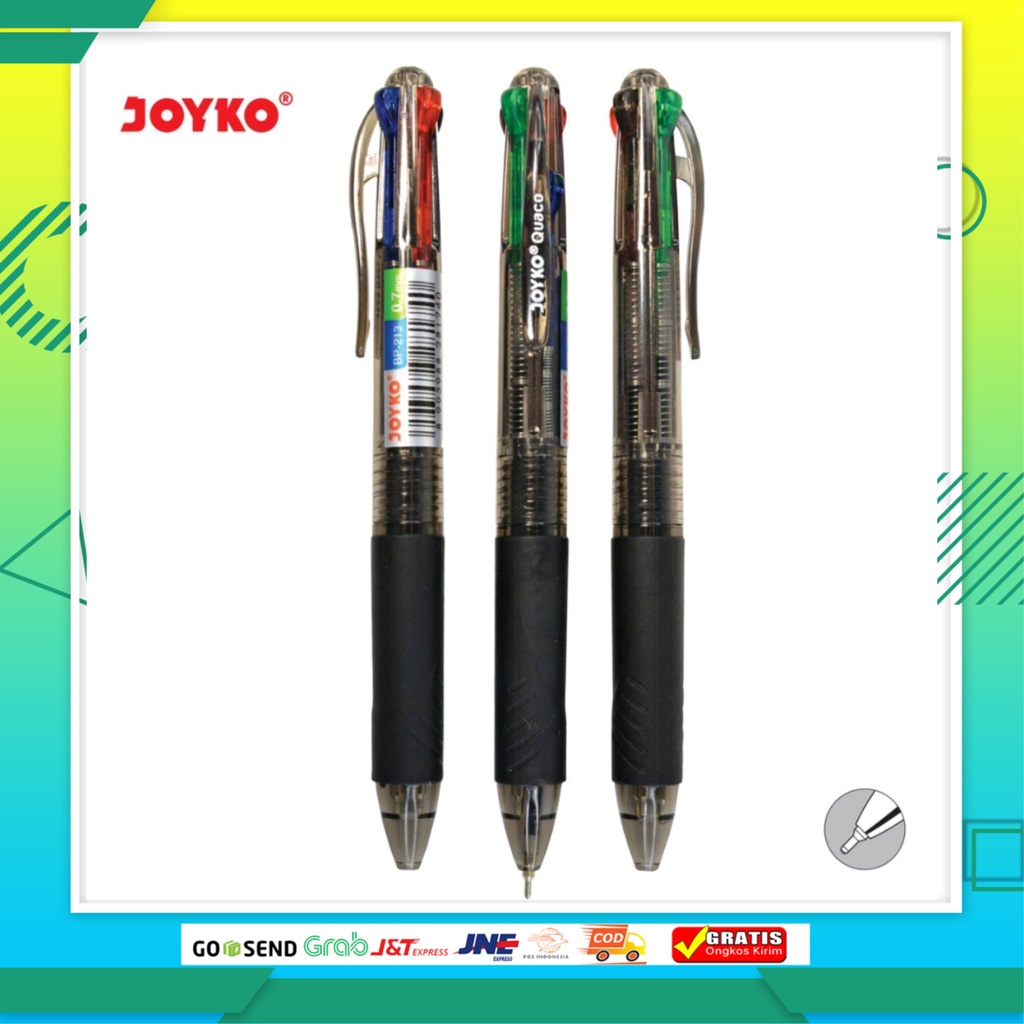 

JOYKO Ball Pen / Pulpen / Pena Joyko BP-213 / Quaco/ 0.7 mm/ 4 Warna/ Colors