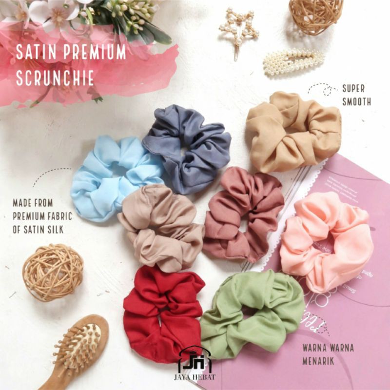 SCRUNCHIE IKAT RAMBUT MURAH KUNCIRAN SCRUNCHIES MINI POLOS GAYA KOREA CEMOL CEPOL RAMBUT