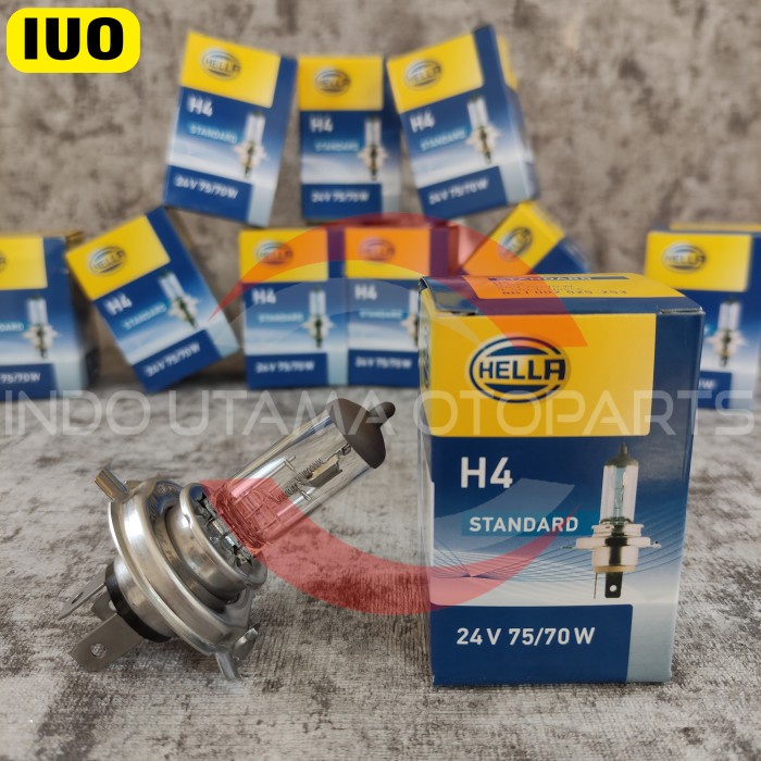 Bohlam lampu Halogen Hella H4 P43T 24V 75/70W HELLA