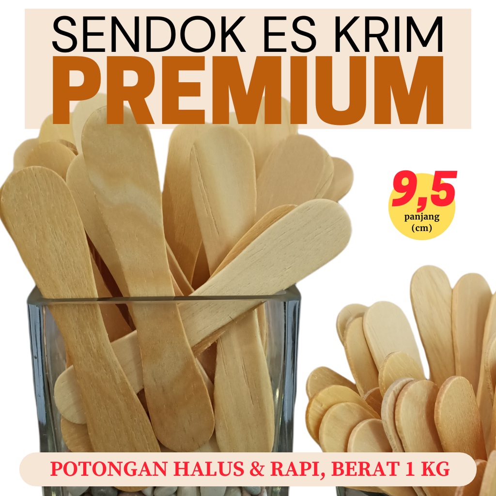 Sendok Es Krim Dessert Sendok Es Krim Scoop Isi 800 pcs Stik Sendok Kayu Premium