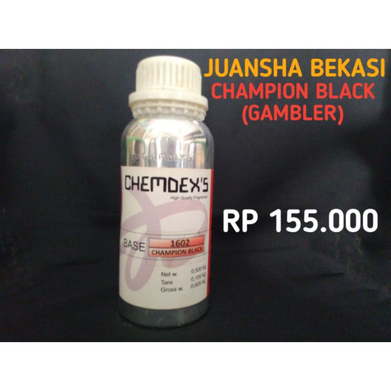 JUANSHA PARFUME BIBIT MURNI CHAMPION BLACK // PRODUK CHEMDEX 500ML KEMASAN SEGEL