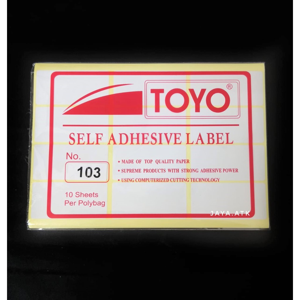 LABEL STIKER NAMA UNDANGAN PUTIH 103 32 X 64 MM 10 LBR STICKER LABEL TOYO