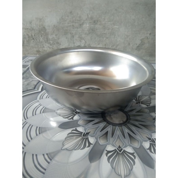 mangkuk stainless ukuran 16cm dan 18 cm/baskom stainless