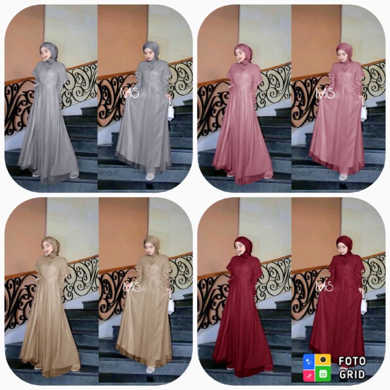 Busana Muslim Gamis terbaru lebaran 2022 Murah Gaun Pesta Muslimah Baju Pesta Wanita Kondangan Mewah