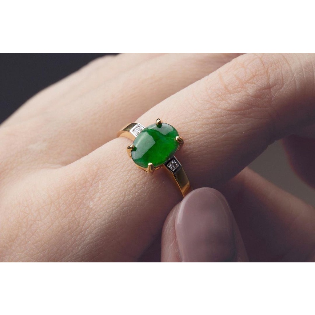 Batu cincin Jade Imperial color green 1369