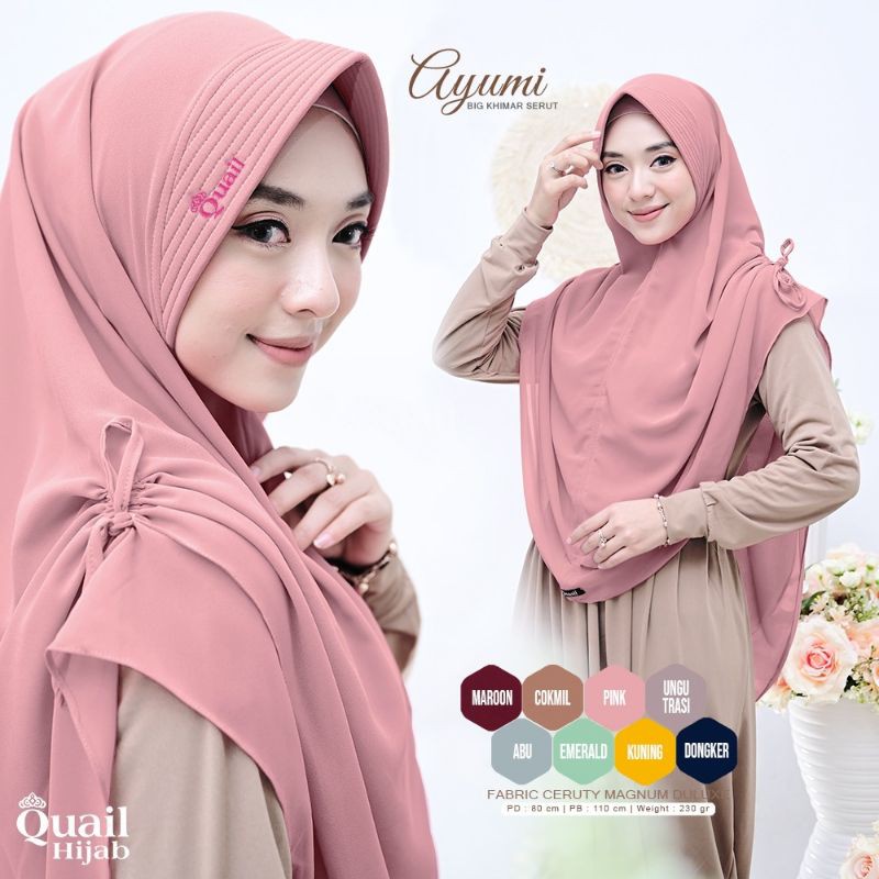 QUAIL HIJAB Ori | Hijab Instan "AYUMI" (Masker Kerut Hijab)