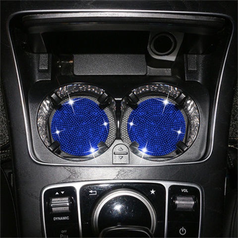 Alas Penyimpanan gasket Alur Cangkir Air Karet non-slip Berlian Imitasi interior Mobil