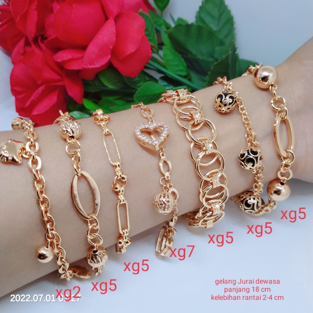 Gelang Rantai Juntai Xuping Premium Lapis Emas 24k Anti Luntur Terbaru Terlaris