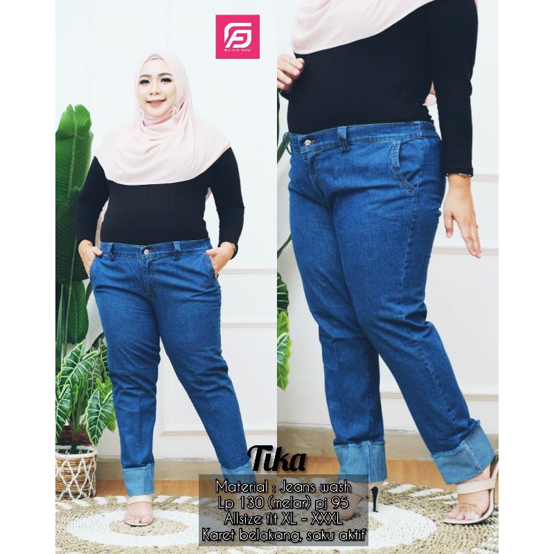 Celana Jeans Bigsize Tika Jeans Jumbo Wanita