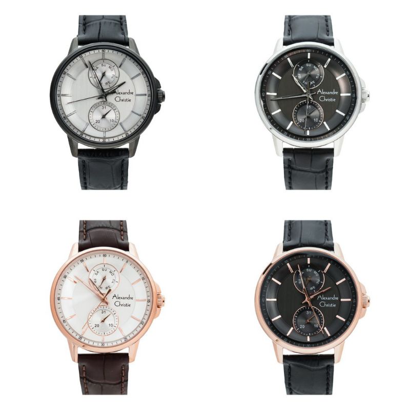 JAM TANGAN PRIA ALEXANDRE CRISTI AC/6576/Ac6576 TALI KULIT ORIGINAL