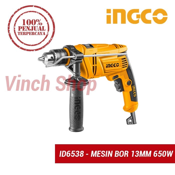 MESIN BOR TANGAN LISTRIK TEKNIK SUMUR DUDUK INGCO ID6538 13MM 650 WATT