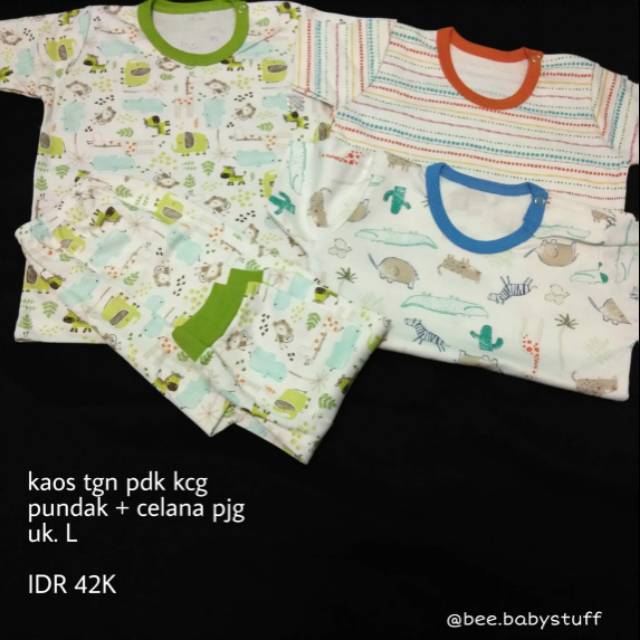 Baju tidur little Q stelan kaos pendek dan celana panjang Baju tidur little Q stelan kaos pendek dan celana panjang
