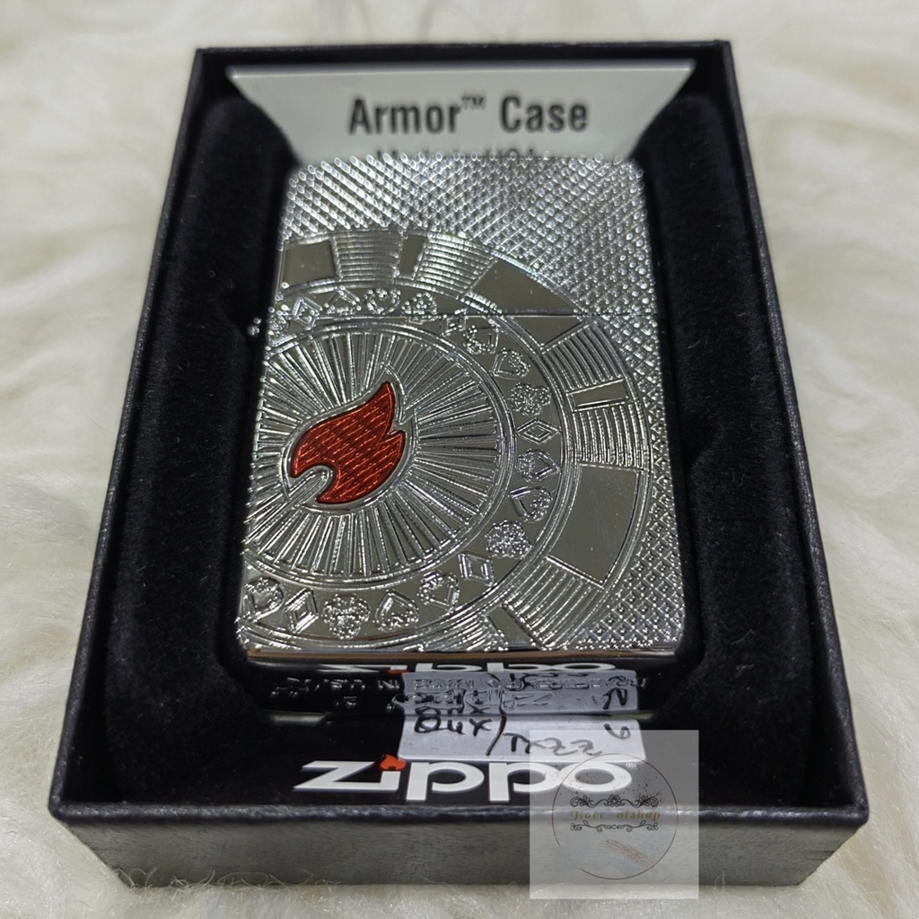 ZIPPO LIGHTER ARMOR CASE ORIGINAL - 49058 POKER CHIP DESIGN