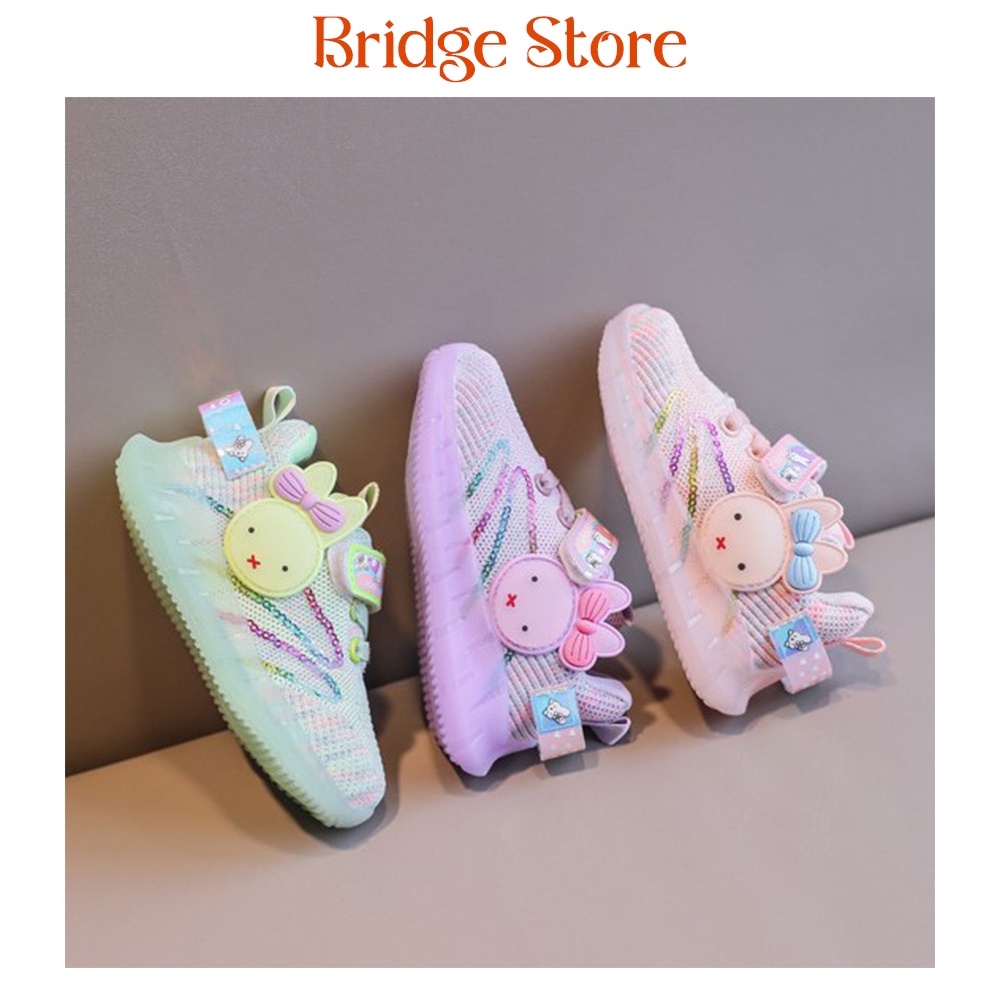 Sepatu Sneakers Anak Perempuan Terbaru IMPORT LED Motif HELLO RABBIT  028