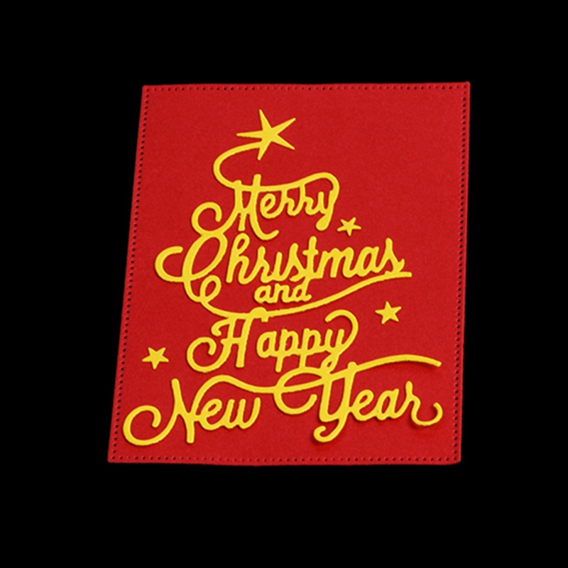 Cetakan Stensil Cutting Dies Motif Merry Christmas Bahan Metal Untuk Scrapbook / Craft DIY