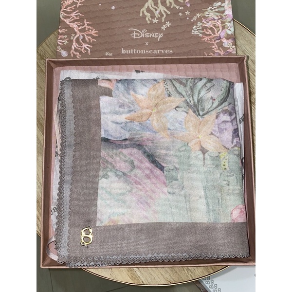Buttonscarves Disney Little Mermaid Taupe