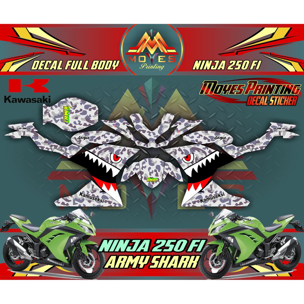 Sticker Full Body Kawasaki Ninja 250 Fi Decal Sticker Motor