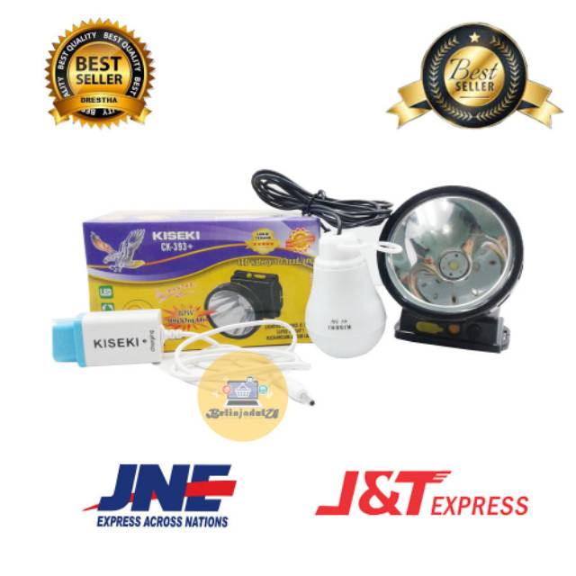 Beliajadulu88 head lamp senter kepala CK393+CHARGER+BONUS lampu kiseki