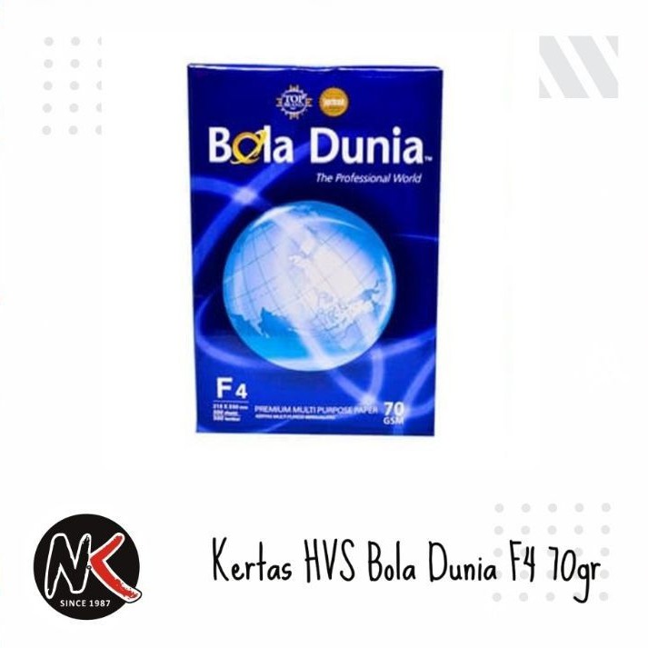 

kertas HVS/Kertas Print/Kertas Fotocopy/Copy Paper F4 Folio 70 gr (70gr) BOLA DUNIA