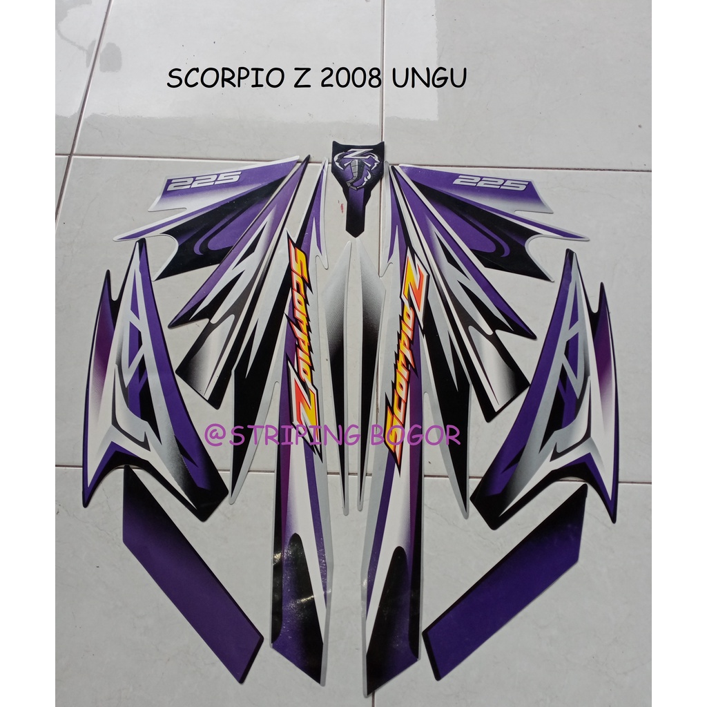 Striping Stiker Motor Yamaha Scorpio Z 2008 Ungu