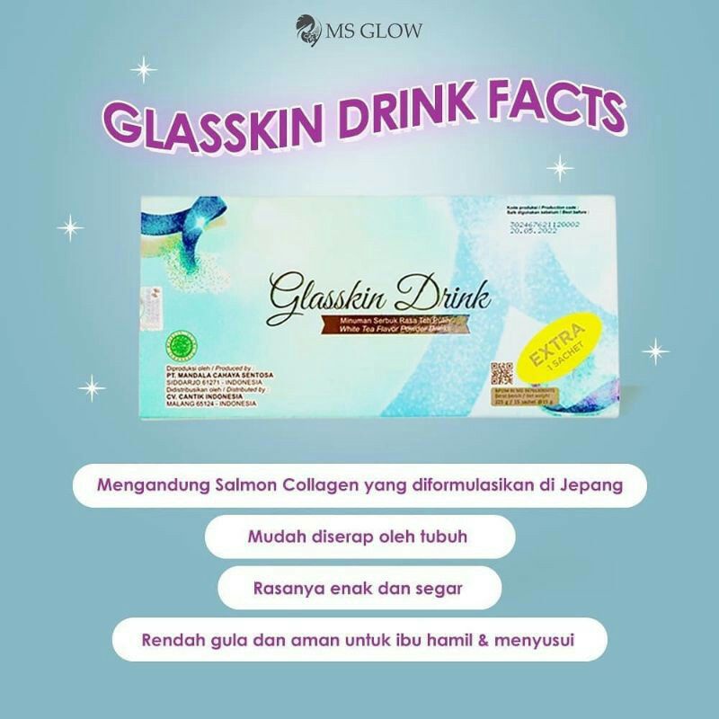 

GLASSKIN DRINK MS GLOW / MS GLOW GLASSKIN DRINK / MINUMAN MS GLOW / MINUMAN MECERAHKAN TUBUH / MINUMAN COLAGEN