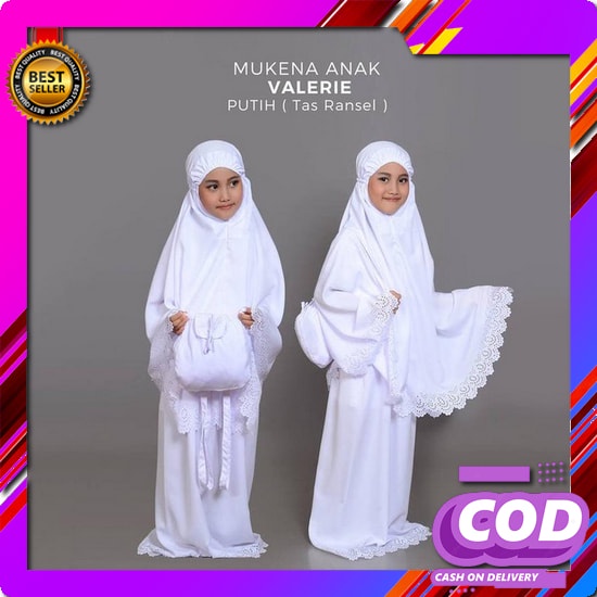 Mukena Anak Trusan Murah Bordir Terusan Silk Karakter P7H6 Ramadhan Rayon Adem Set Renda Terbaru 202