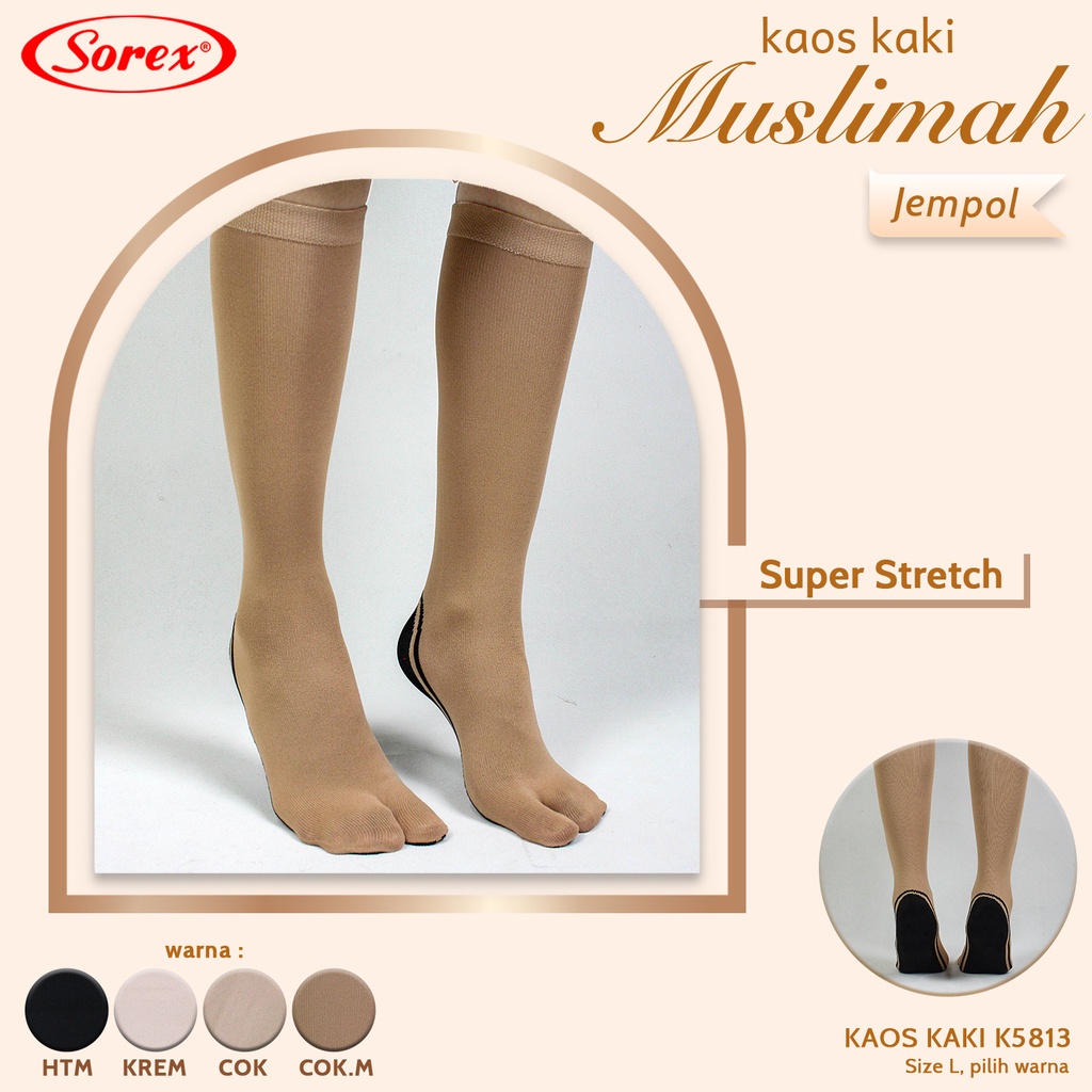 K958 - KAOS KAKI MUSLIMAH DENGAN JEMPOL SIZE S - L