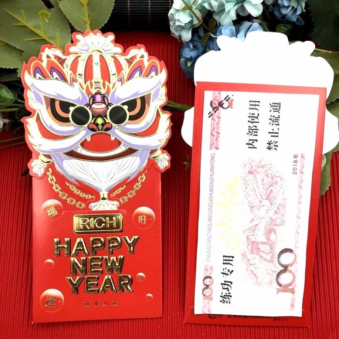 Angpao Happy New Year Angpau Imlek Netral Barongsai Ampau Panjang Harga Grosir Termurah