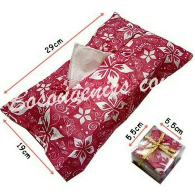 Souvenir tempat tisu dikemas box mika