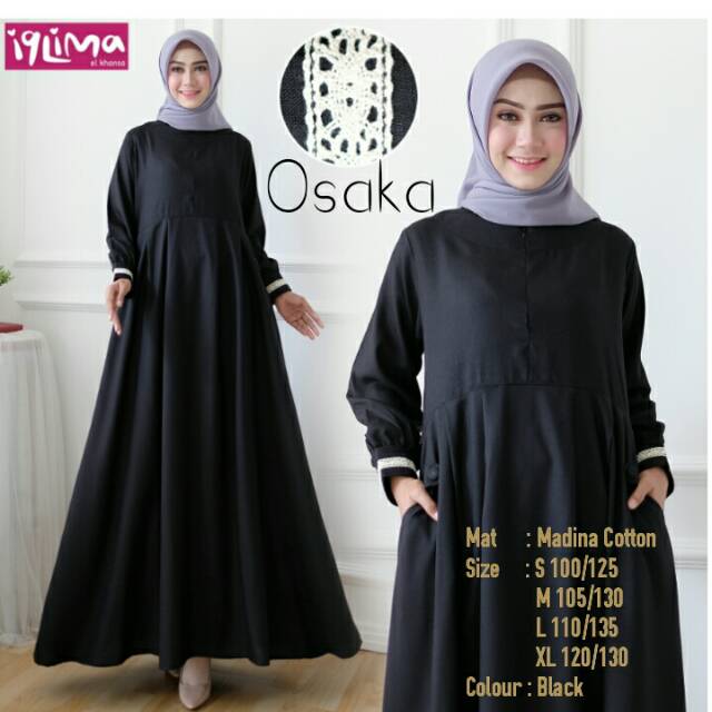 Osaka Dress Gamis Dress Katun Madina Busui