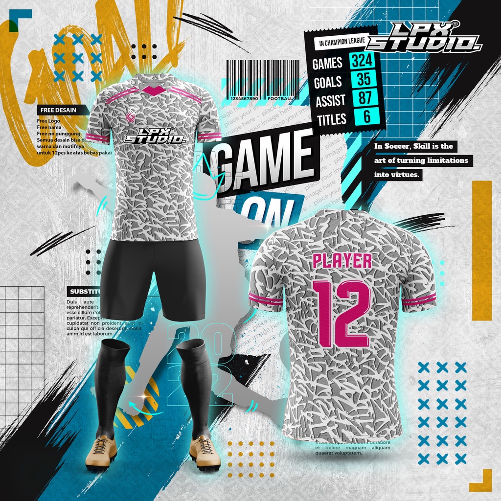 Jersey Futsal Pink Abstract Custom Free Name