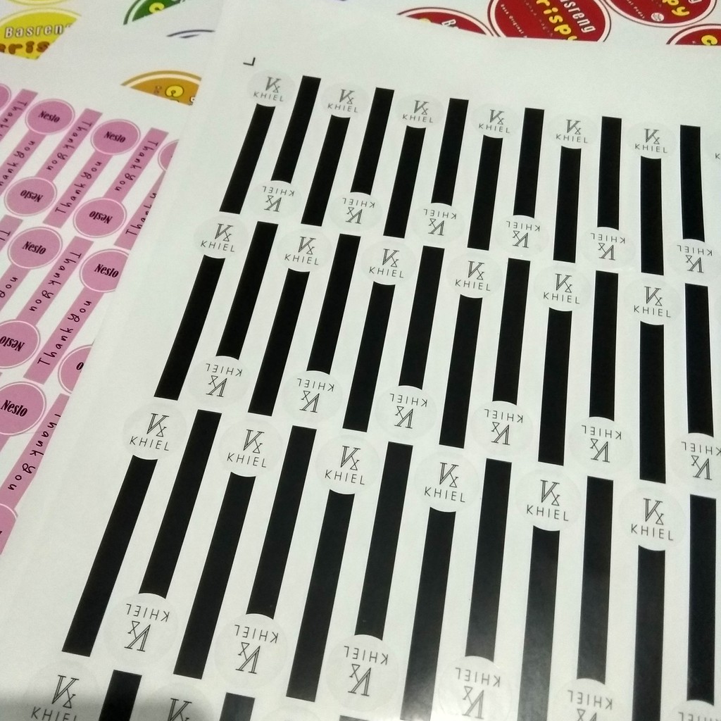 

TERMURAH Cetak Stiker 1 Meter Custom Label Logo Makanan Minuman Snack Tempelan Skincare Kue Print 1M
