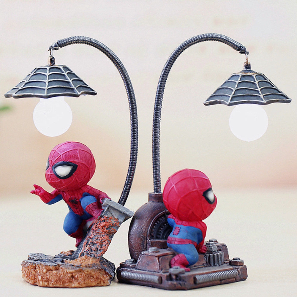 Spiderman Lampu Tidur Led Resin Spider Man Lampu Untuk Anak Kamar Anak Dekorasi Kiri Rumah Hadiah Natal Ulang Tahun