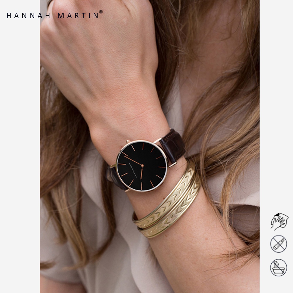 official hannah martin jam tangan wanita sangat tipis 100% original fashion kecil simple jam cewek