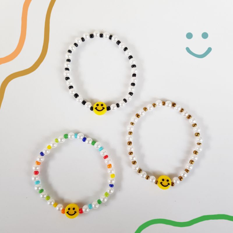 gelang smile / gelang korea / gelang manik / smile bracelet / gelang kpop