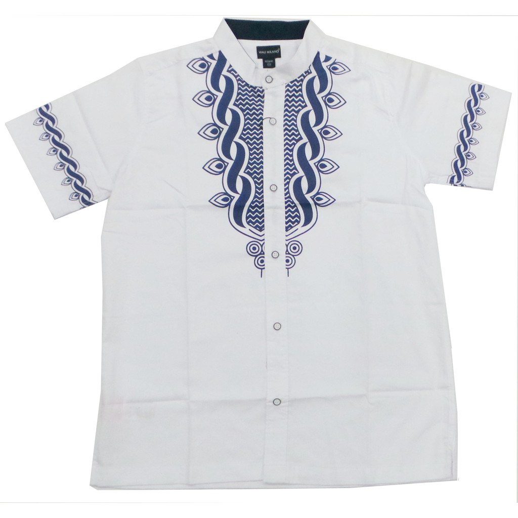 Viali Milano Koko Pria Lengan Pendek Putih