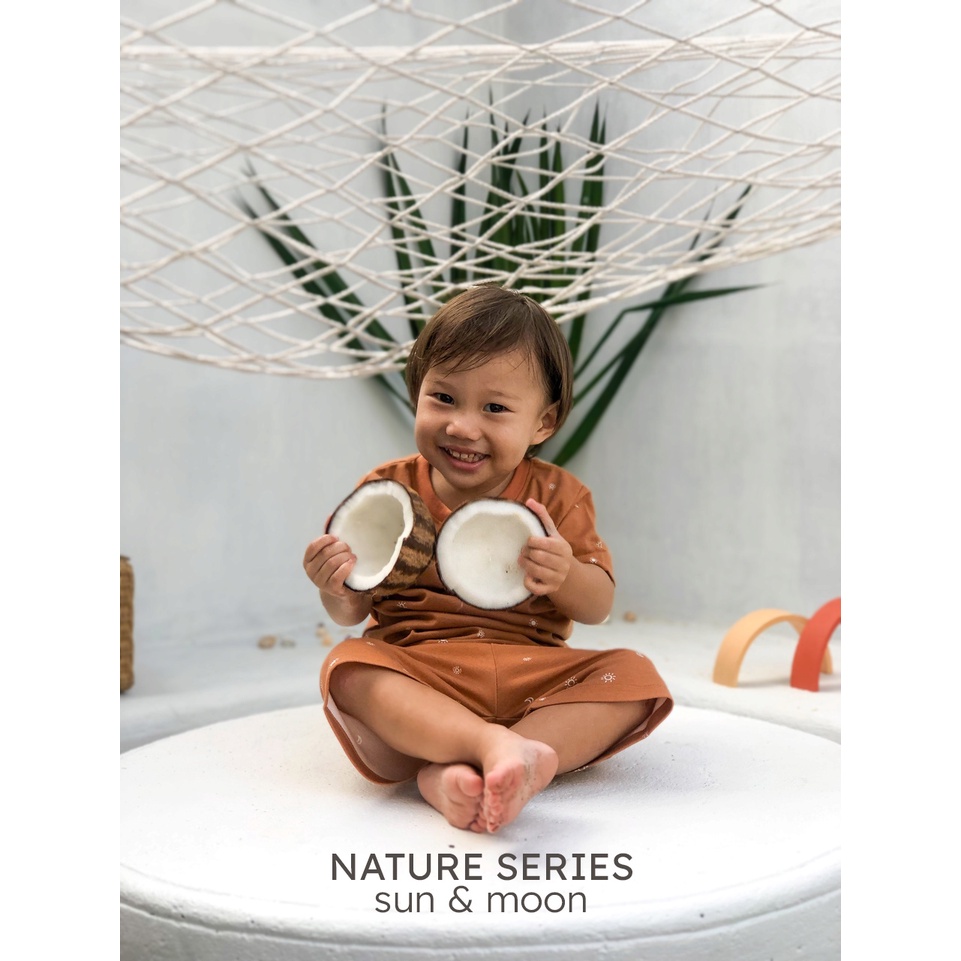 Setelan Pendek Nature Series 0M - 3Y Bonbinzoo Setelan Pendek Bayi dan Anak Piyama Pendek Bayi Anak Banyak Motif CBKS