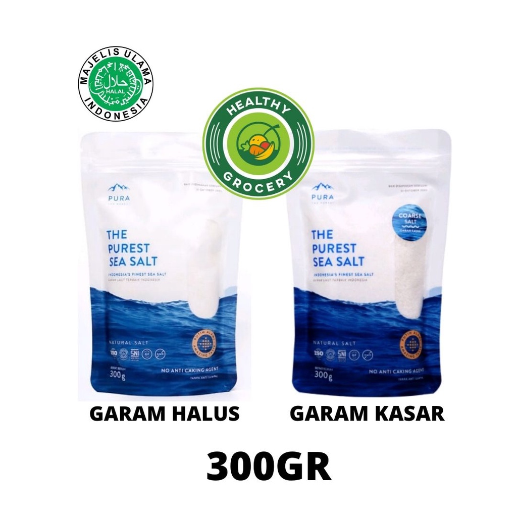 

Pura Purest Sea Salt 300gr Garam Laut Halus / Kasar PURA SEASALT