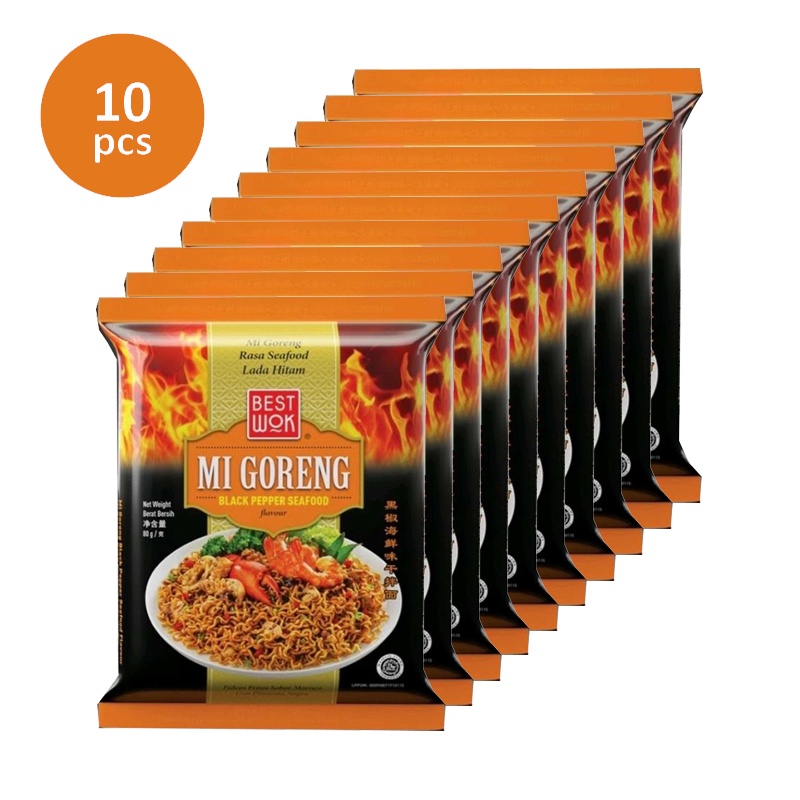 

10 PCS MIE BEST WOK GORENG BLACKPEPPER 80GR HALAL
