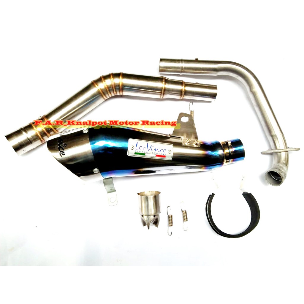 Knalpot racing Leovince Biru Fullsystem Vixion Cb150 Cbr150 R15 Gsx150