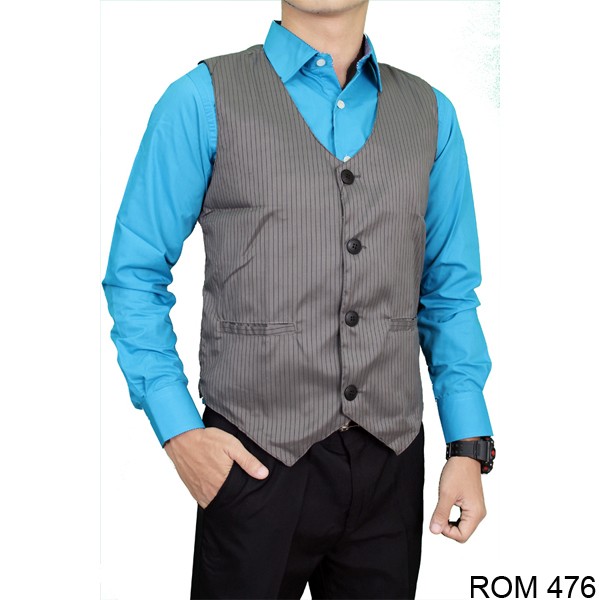 Rompi Bahan Formal Katun Abu Tua – ROM 476