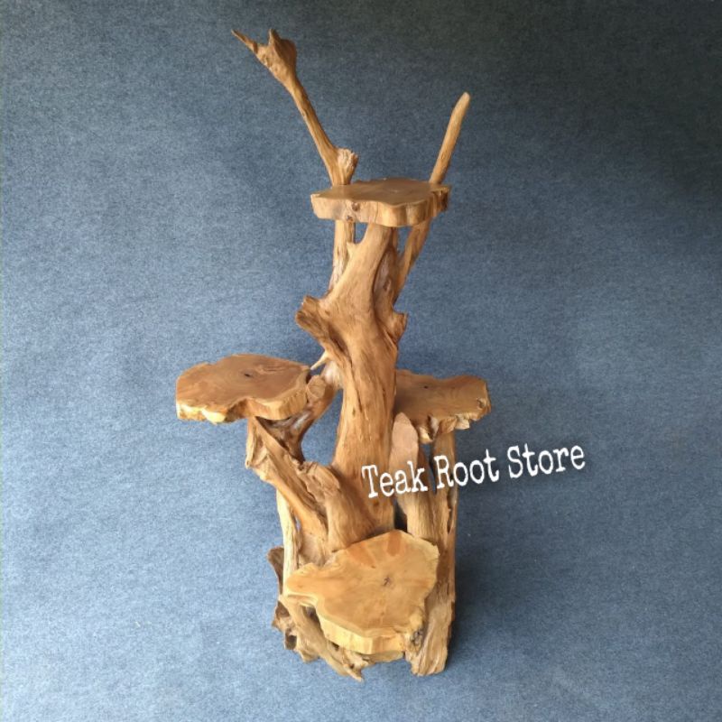 Rak Pot Tanaman Susun 4 Akar Kayu Jati