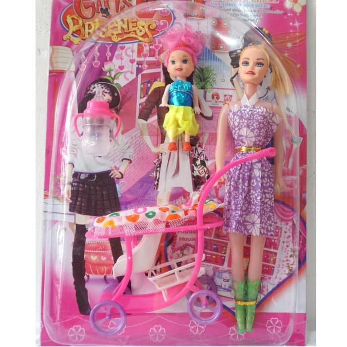 termurah GIRL BRISKNESS 7205 A - Mainan Barbie set stroller bayi - barbie murah
