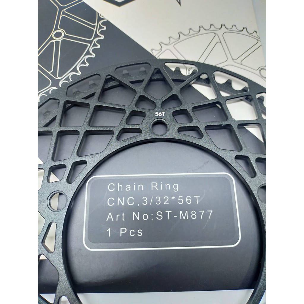 SYTE chainring 53T 56T motif shadow BCD 130mm sepeda lipat