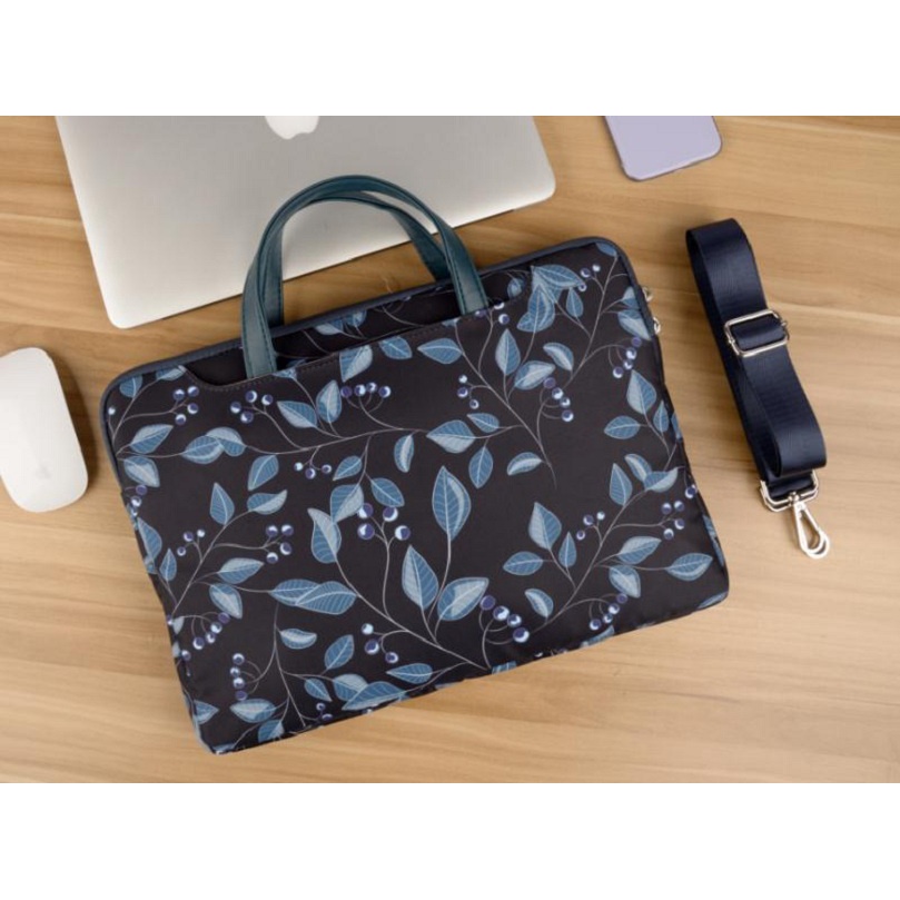 Tas Laptop Macbook IPAD PRO 11 12.9 SAMSUNG TAB Selempang New Leaves 11 12 inch - Biru