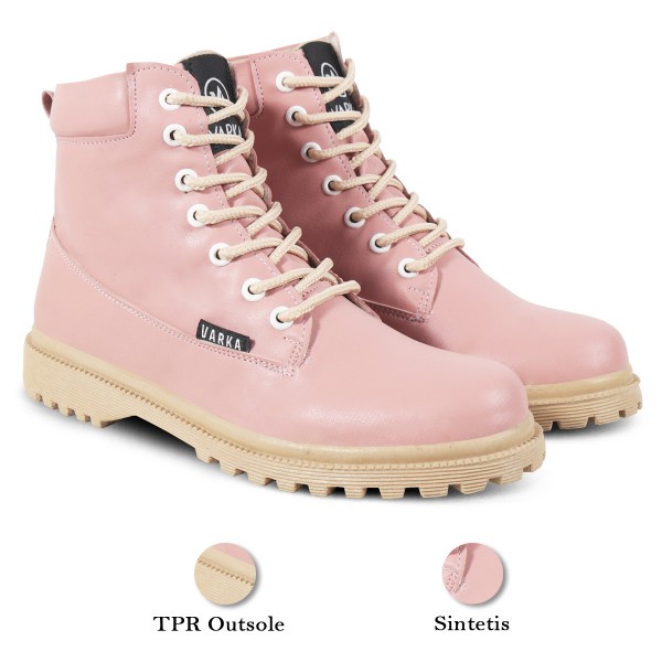 Sepatu Boots Wanita V 5273 Brand Varka Sepatu Sneaker Kets Wanita Trendi Berkualitas Warna Dusty Pink