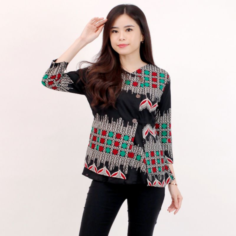 Batik wanita - Atasan blouse batik wanita fashion 184 SG-BLACK A