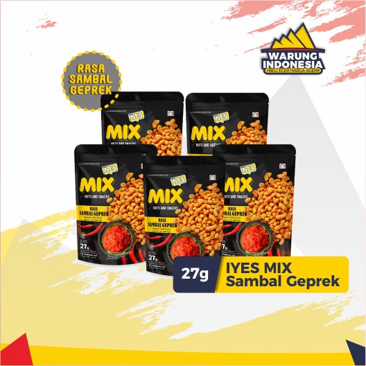 Kacang Iyes Mix Sambel Geprek 27gr 5pcs