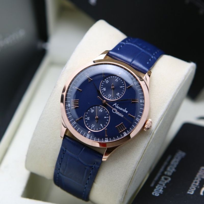 ALEXANDER CHRISTIE WANITA ORIGINAL AC 2943 TERBARU TALI KULIT LEATHER ORI MURAH ANALOG CEWEK