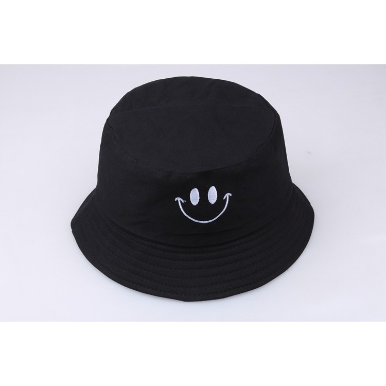 BHSS bucket hat import smile simple bordir topi summer fisherman korea kpop idol